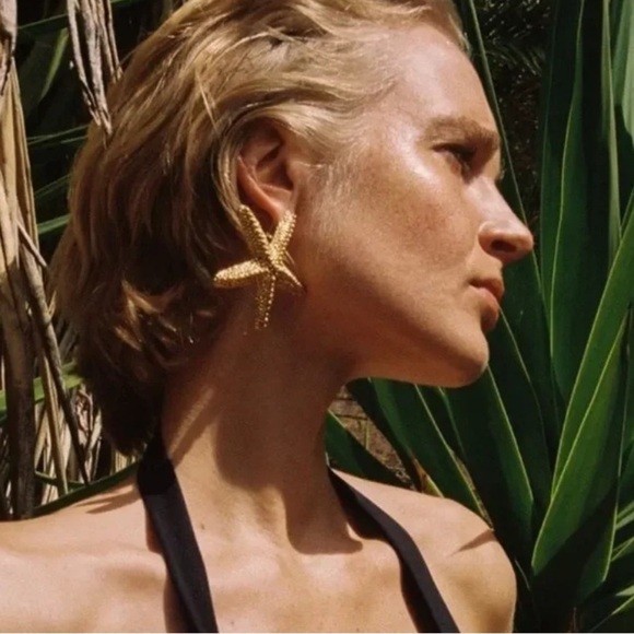 Zara Star Gold Starfish Earrings&Necklace Set - Picture 3 of 3